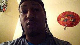 Ebony teen 18+ spits sloppy facial on black cock intriguing tease