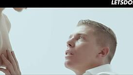 hot brunette coco de mal fingers wet pussy before sensual doggystyle sex whiteboxxx