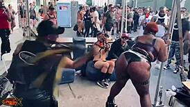 damn, found this leather-clad brat at folsom begging for my bdsm flogger punishment!