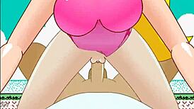 peach bikini babe rides cowgirl in pov swimsuit action