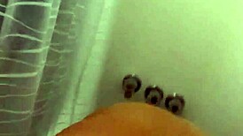 Blonde Face Sits on Cock While Jerking It Off in Shower