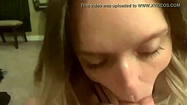 your wife gives sloppy humpday blowjob ending in hot cum swallow