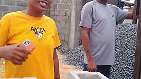 Homemade backstage amateurs tease monster big black cock outside uncompleted building