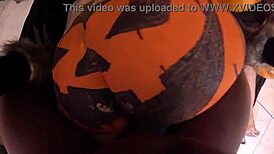 Lobisomem pounds pumpkin woman's tight ass halloween night big black cock moans! 🎃🍆 No escape!
