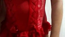 cd shows off wife's corset while she showers before work