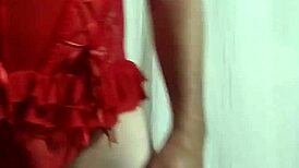 cd shows off wife's corset while she showers before work