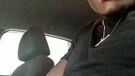 ebony latina tattooed slut teases with sloppy public car blowjob deepthroat gagging cum swallow