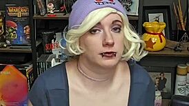 Huge Cumshot Drowns Saggy 38F Tits and Face