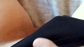 gretala's sensual milf sex in black slip gets wet and hairy 😏💦