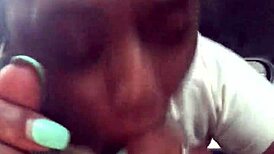 ebony latina tattooed slut teases with sloppy public car blowjob deepthroat gagging cum swallow