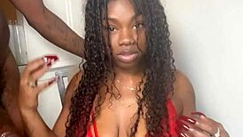 Keisha Minaj Devours Stepbrother's Monster Big Black Cock Cumshot!