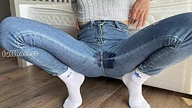 Stepmom squirts cum in her tight wet leggings from fingering orgasm!