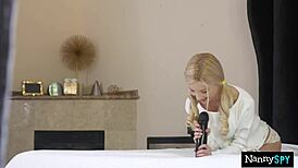 Hot skinny nanny with tiny tits rides big cock missionary to keep her job 😈💦