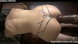 Huge Dildo Stretches Slut's Ass for Deep Anal Fisting in Heels