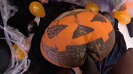 Lobisomem pounds pumpkin woman's tight ass halloween night big black cock moans! 🎃🍆 No escape!