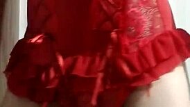cd shows off wife's corset while she showers before work