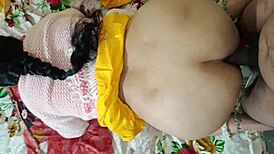 indian girlfriend gets hardcore doggystyle fucking from friend close-up