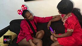 Our Christmas Kiss Turned into Wild Pussy Licking and Girl-on-Girl Passion!