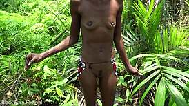 Director couldn't resist fucking those skinny horny african girls deep in the forest