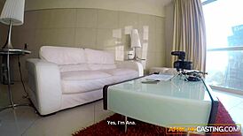 Busty Black Slut Books Sloppy Deepthroat at Fake Interview Fuck