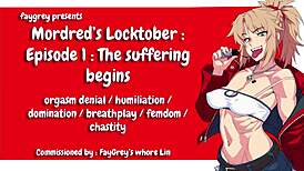 faygrey starts mordred's locktober with edging orgasm denial and chastity humiliation domination