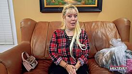 Beautiful Busty Blonde Nikki J Sucks Rides Doggy ATM Cumshot