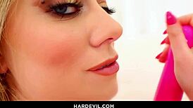 river lynn's big bubble butt gets double penetrated by monster cocks in lingerie