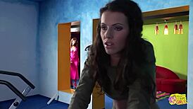 me n my brunette pal ditchin the gym for pussy lickin dildo fuckin n fingering fun