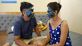 Desi babe summons gigolo's monster cock for rough pussy pounding deepthroat and domination orgasm