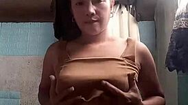 asian girl next door teases tight tits and body in see-through