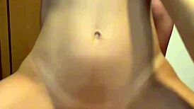 front view as amateur girlfriend rides cowgirl perfect tits bouncing