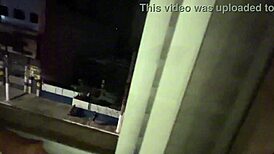 brazilian latina girlfriend in lingerie spits juicy tits for friend outdoor public window creampie orgy