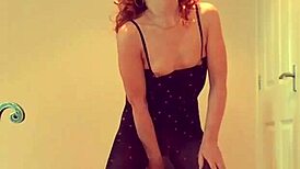 Explosive Standing Orgasm! Tiny British Milf Lilithalgol in Bodystocking Heels Insertion