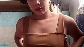 asian girl next door teases tight tits and body in see-through