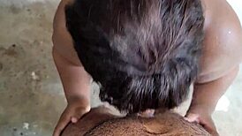 Stepmom Takes Massive FACIAL Cum From Stepson Backyard