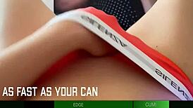 dude, this latina babe's trying so hard not to cum in jerk off challenge pov