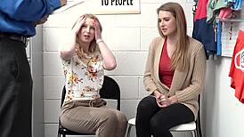 two hot arrested teens get fucked hard by horny cop at work