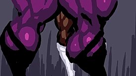 muscular bodybuilder dominates sexy brunette in street fight game