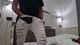 kinky bodybuilder rips clothes for first time cfnm anal riding