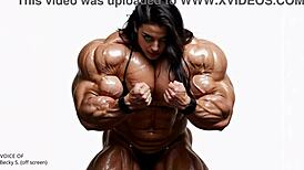Watch Natasha's muscles explode huge in pump factory growth