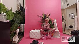 bts sasha beart's huge natural tits milked sloppy by bryan gozzling backstage