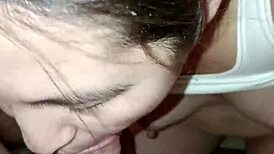 Korean Caring MILF in Bed Gives Amazing Handjob Blowjob Until Cum in Mouth!