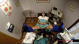 Tampa University Entrance Physical Lilly Hall Nurse Latex Gloves Spreading Ass Tits