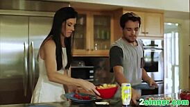 the cougar flexes her legs wide for deep bareback thrusts from stud