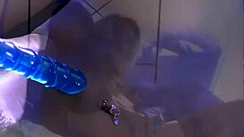 ashley long fingers her shaved pussy with toys then takes real cock anal doggystyle bent over in heels