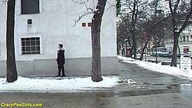 Redhead BBW Milf's Outdoor Public Peeing Fetish Exposed