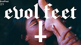 she cant get enough of ravenas sexy feet in femdom play