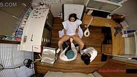 Tampa University Entrance Physical Lilly Hall Nurse Latex Gloves Spreading Ass Tits