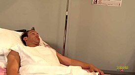 blonde nurse sucks big dick then fucks patient doggystyle in hospital