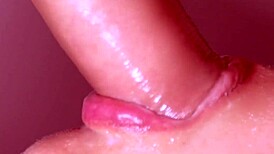 Russian college blonde Nastya slurps nasty cum-filled BJ